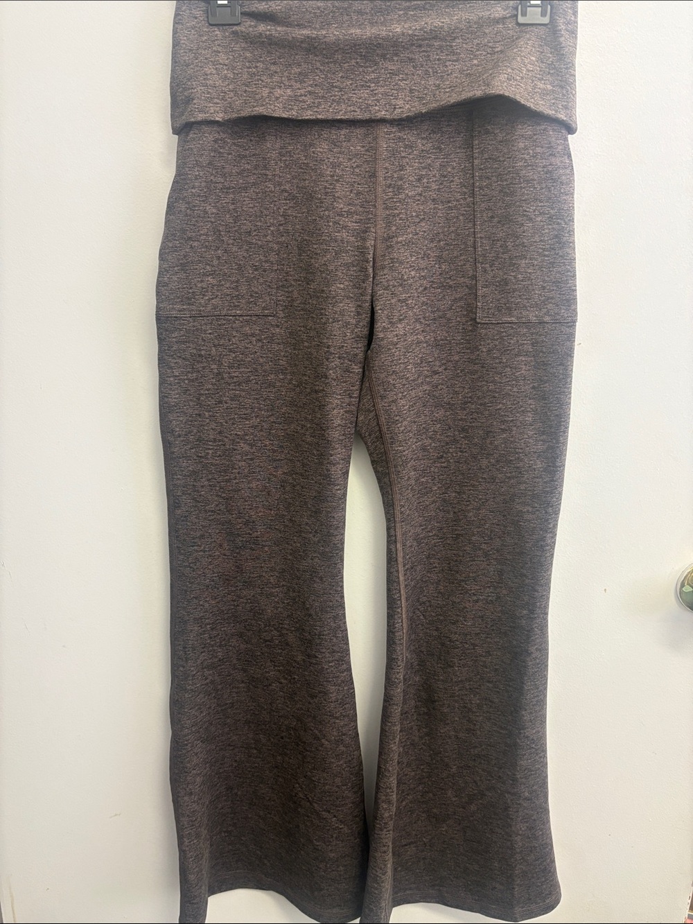 Aerie Brown Stretch Knit Wide-Leg Pants